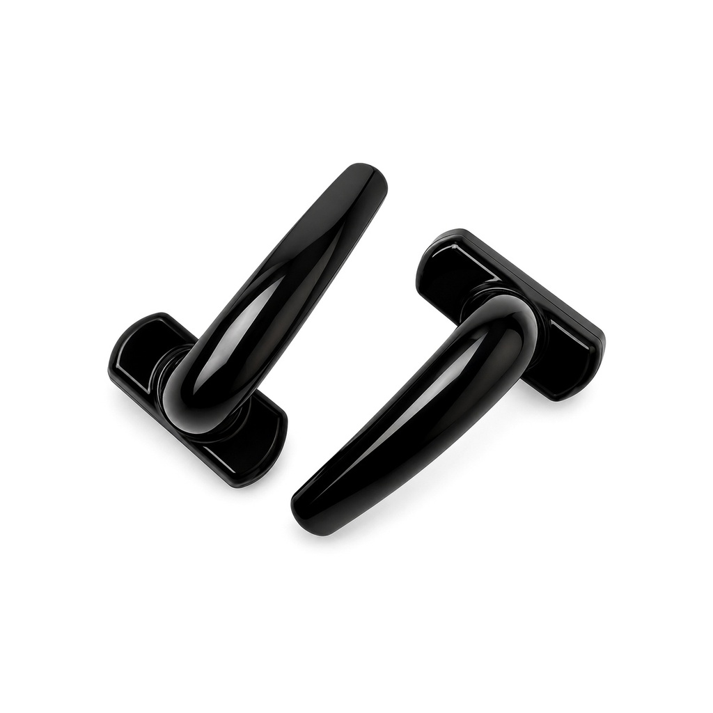 Premium Black Aluminum Lever Handle Set for Doors & Windows