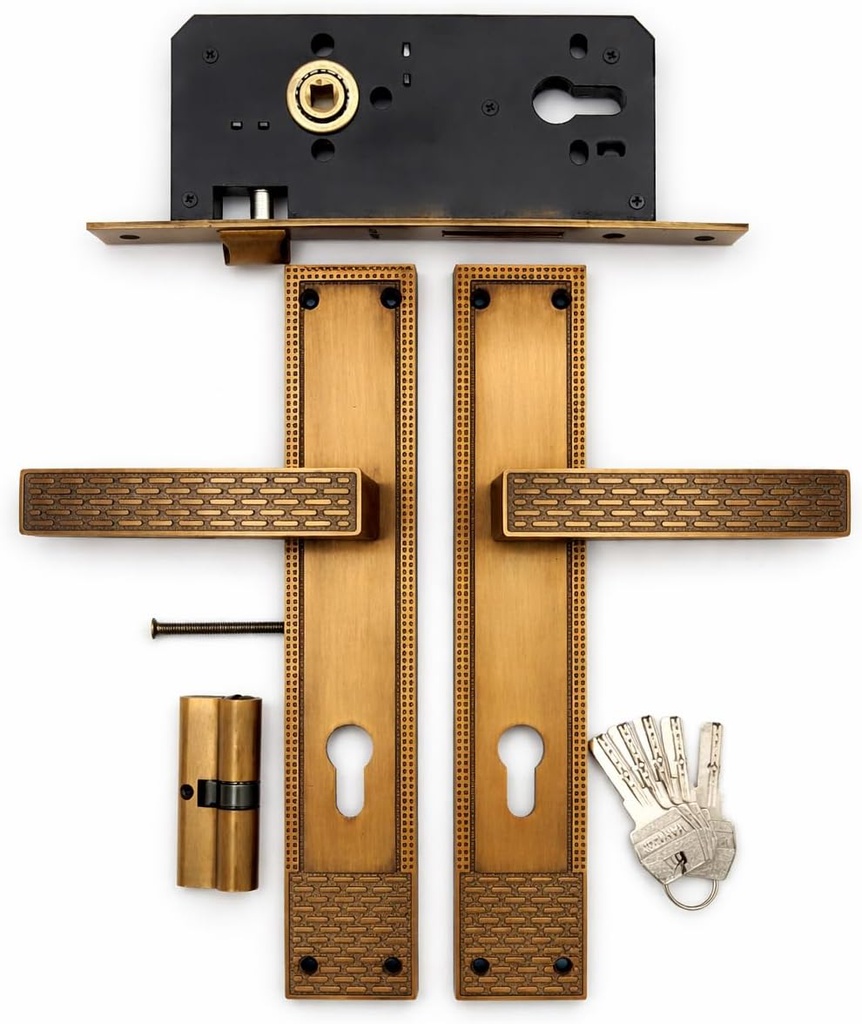 LD20 958 MCF Luxury Antique Gold Mortise Handle Set