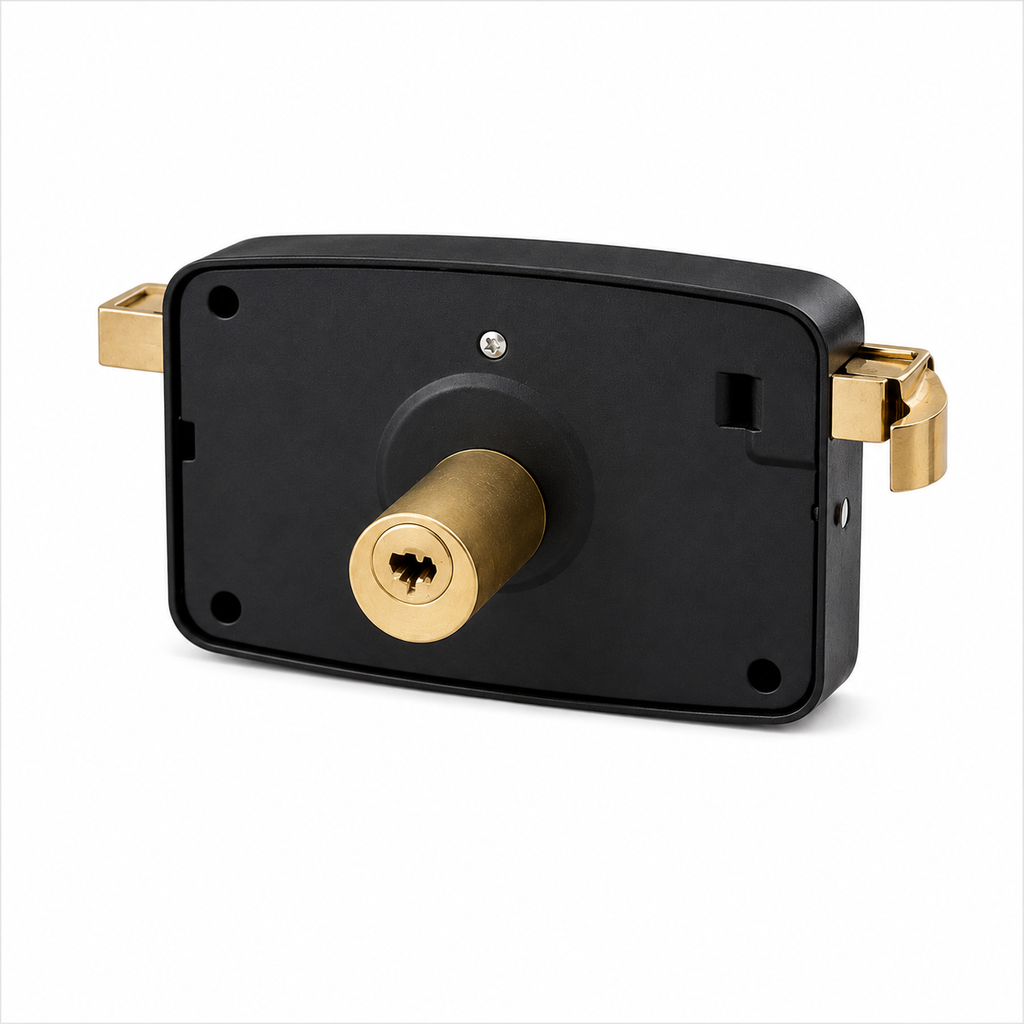 M801 Heavy Duty Black Rim Lock – Surface Mounted Door Security Lock