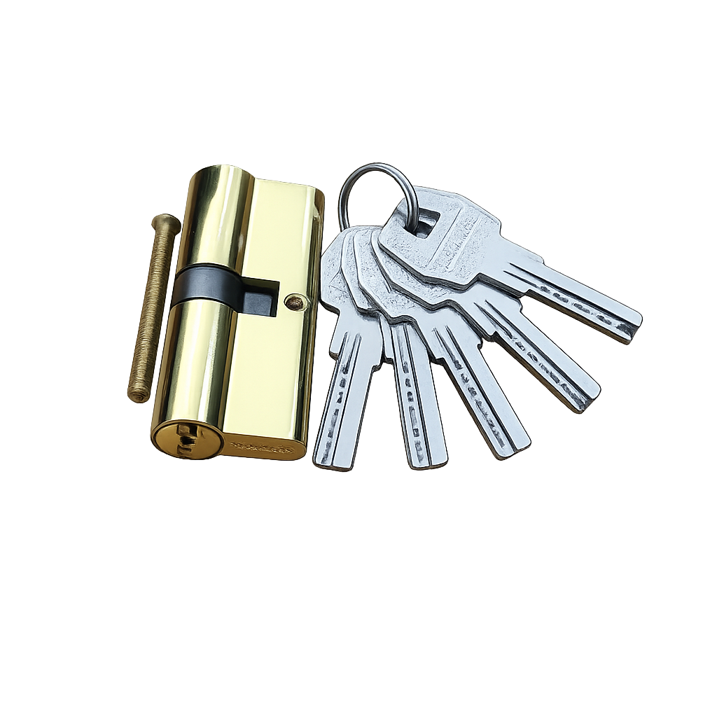 [5=7.5 ,10=7, 20=7] MT870G Cylinder Lock 70mm Gold Finish – High Security Door Lock Cylinder with 5 Keys
