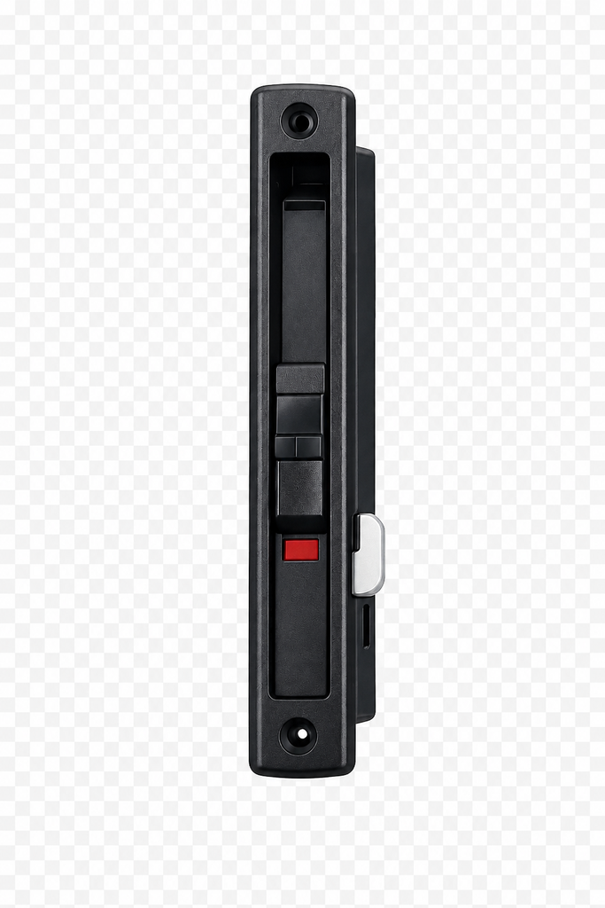 Black Aluminum Sliding Door Push Lock with Indicator – Flush Mounted Security Lock
