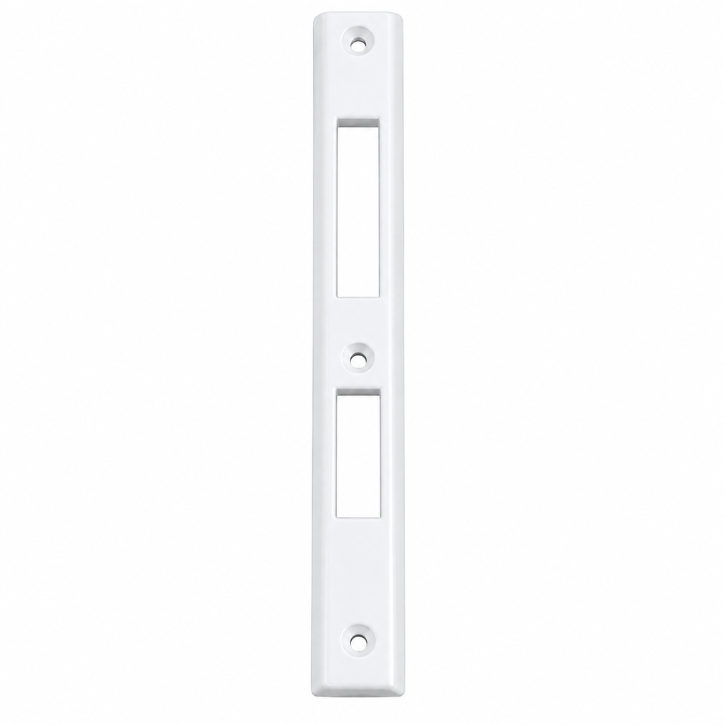 [3] White Aluminium Lock Patti 200mm – Door Lock Strike Plate for Aluminum & uPVC Doors