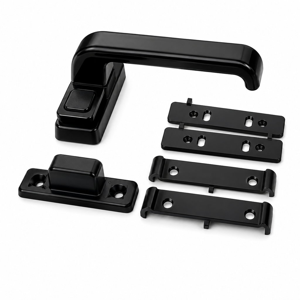 Black Hinged Window Bush Handle Set – Premium Aluminum Window Handle with Accessories