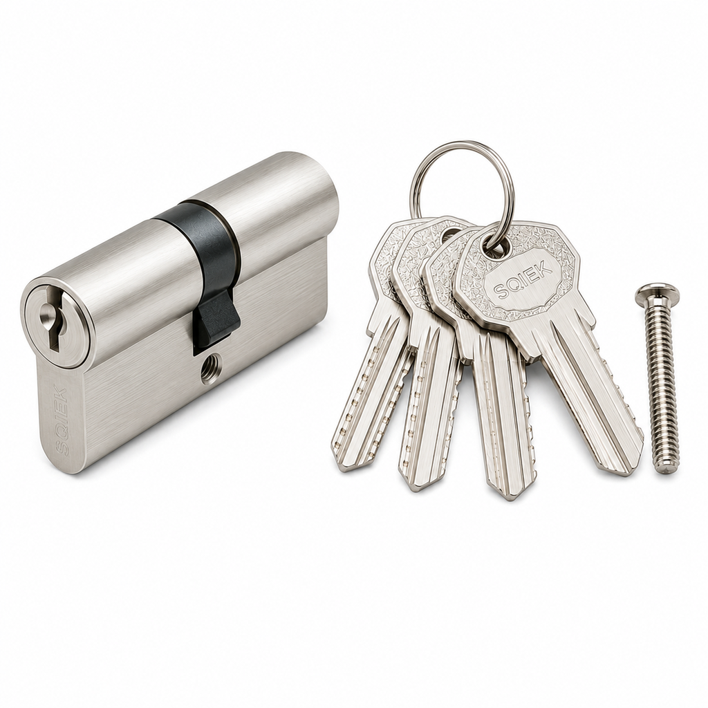Y880 Euro Profile Cylinder Lock 80mm (40/40) Satin Nickel Finish – 3 Keys Included
