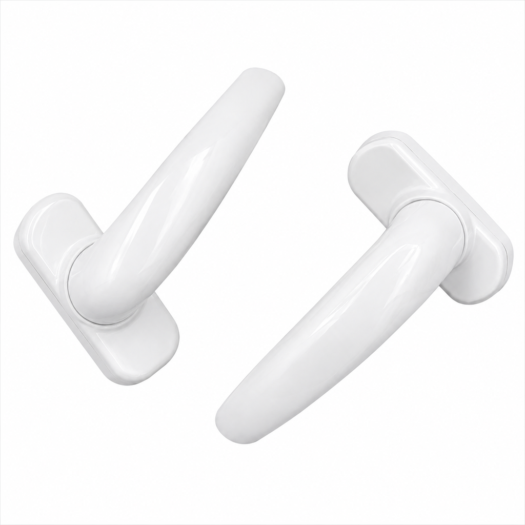 Premium White Aluminum Lever Handle Set for Doors & Windows